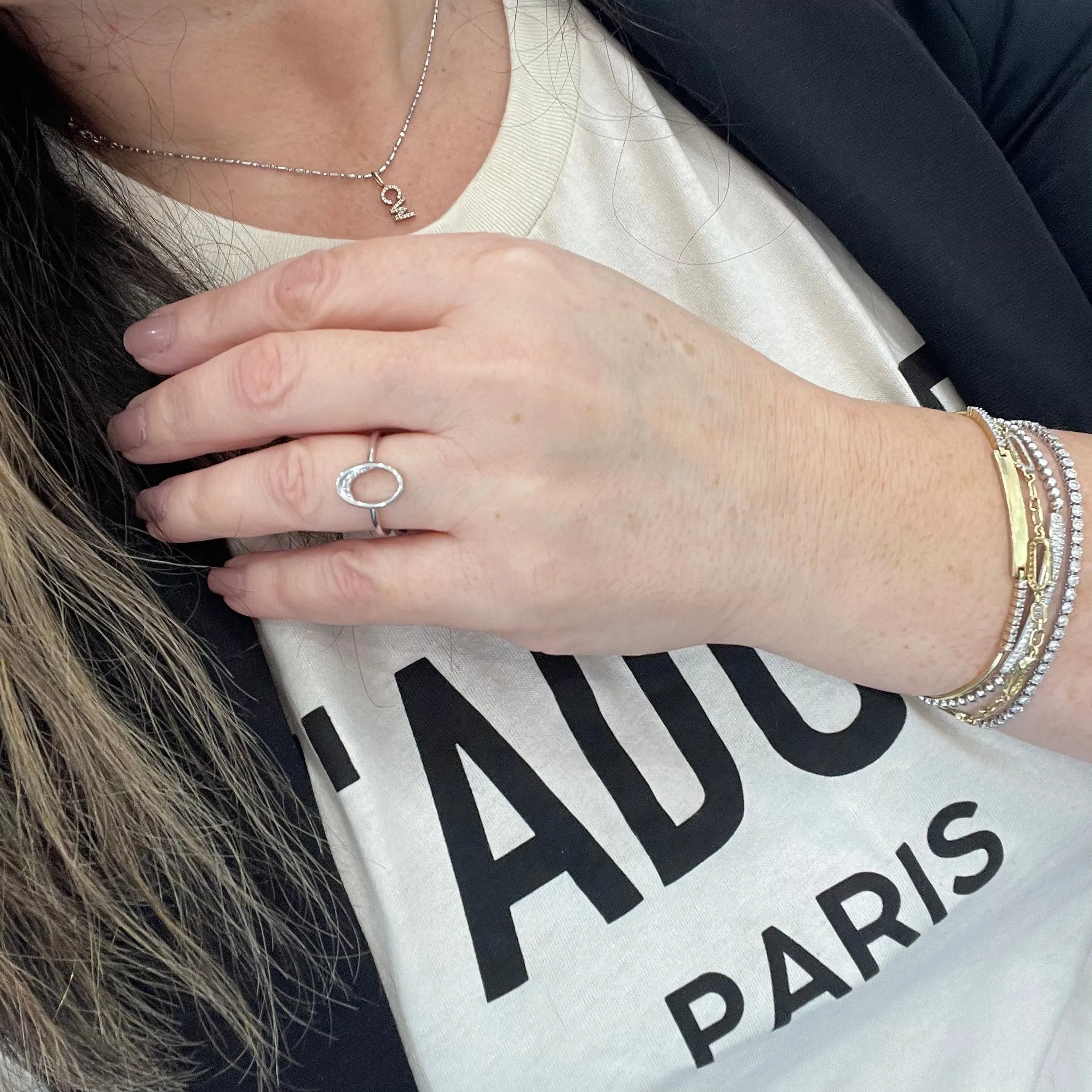 14K Gold Oval Diamond Ring