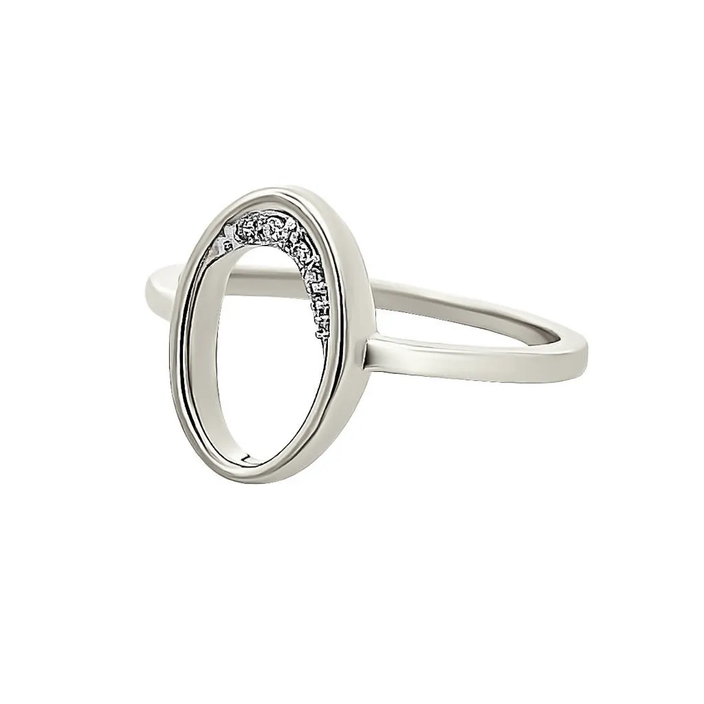 14K Gold Oval Diamond Ring