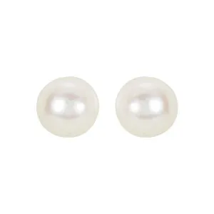 14K White 4 mm Cultured White Akoya Pearl Earrings