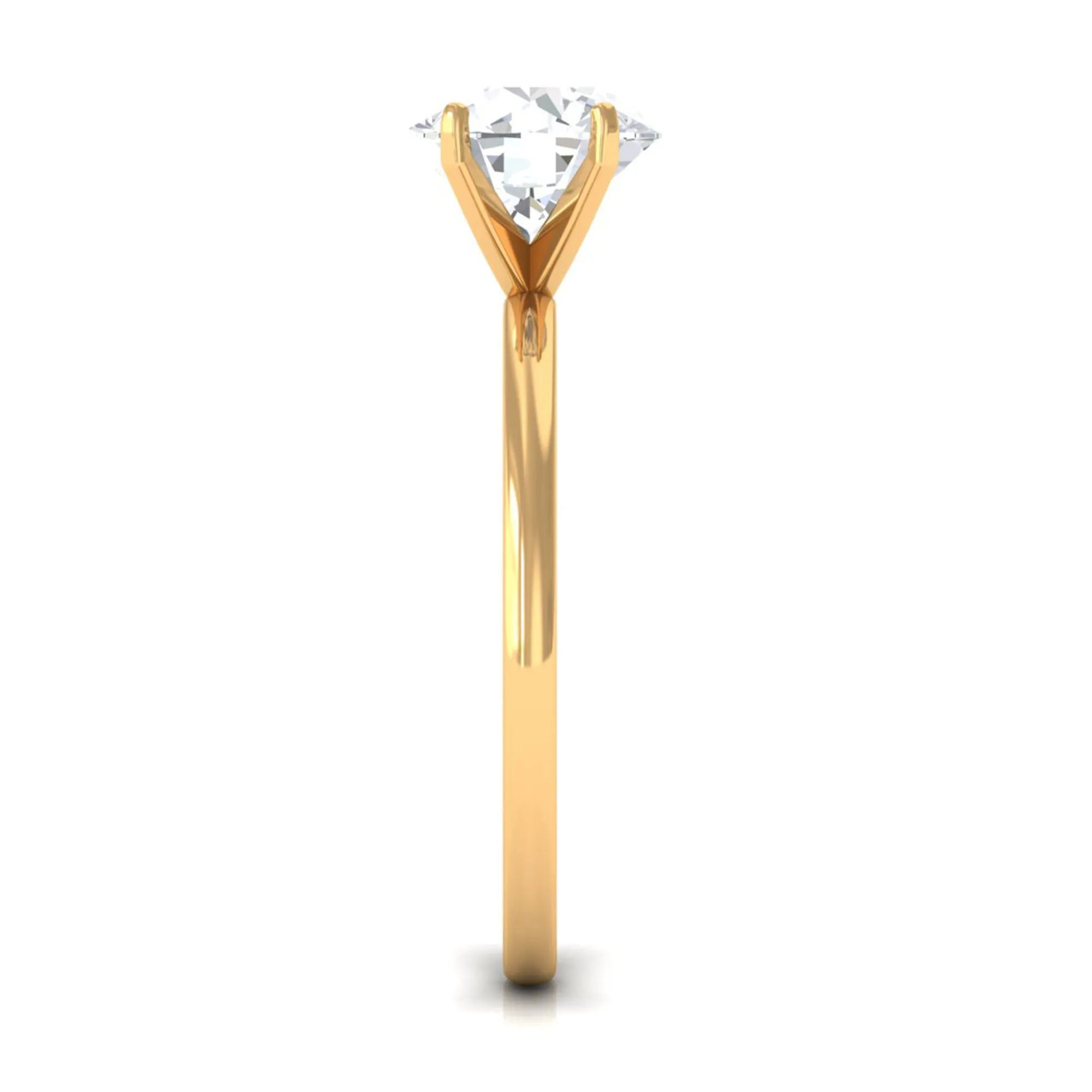 2 CT Simple Round Zircon Solitaire Ring in Peg Head Setting
