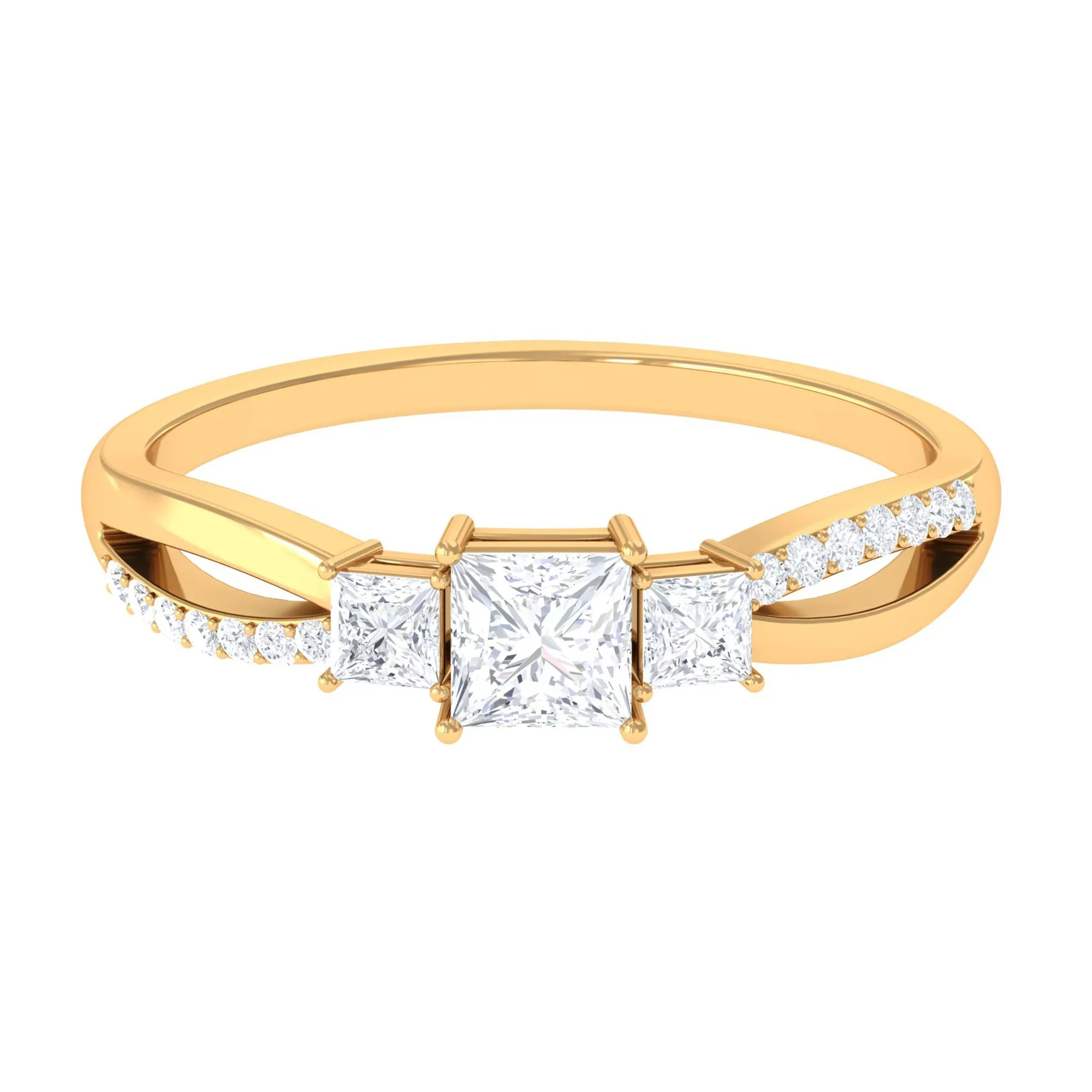 3/4 CT Princess Cut Three Stone Zircon Infinity Promise Ring