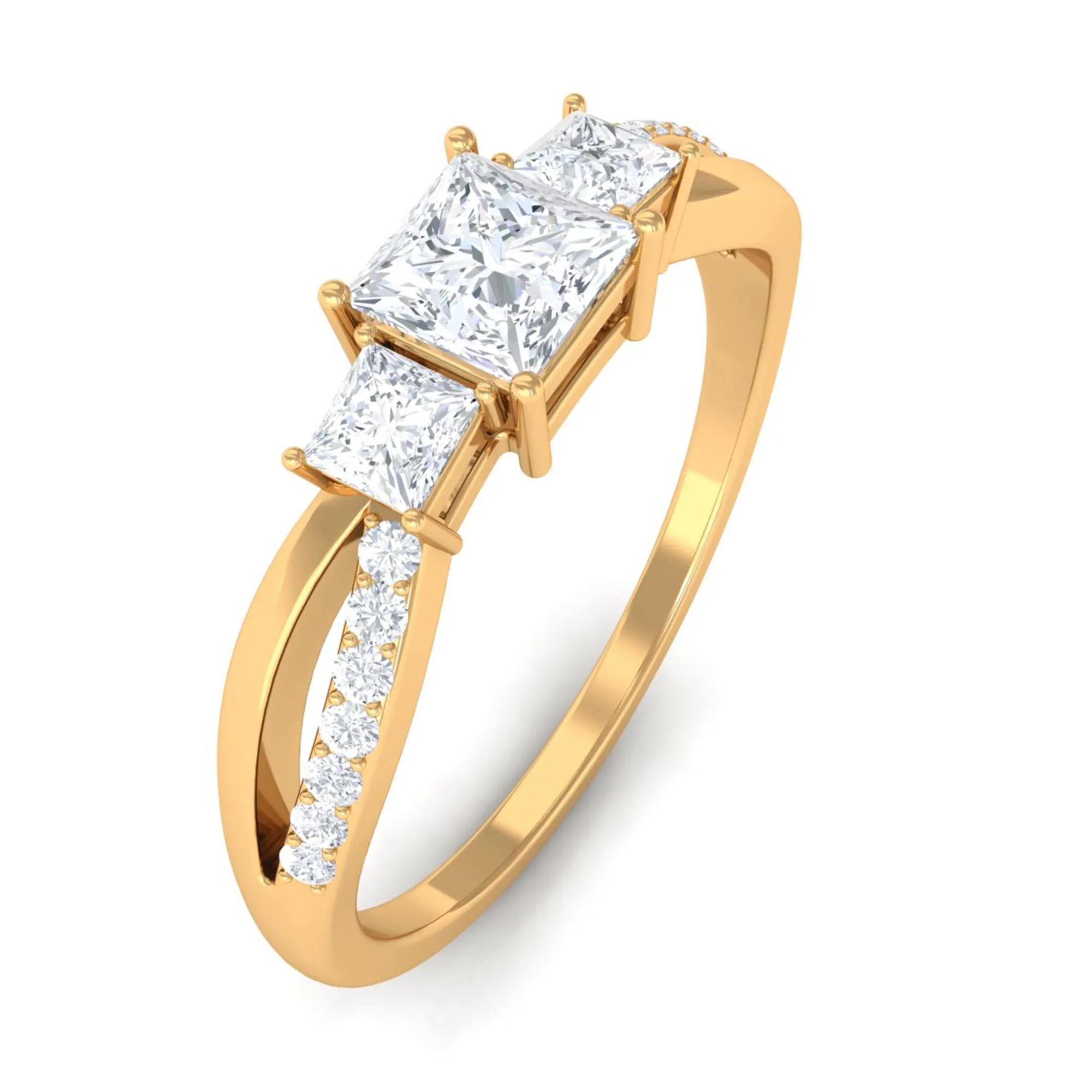 3/4 CT Princess Cut Three Stone Zircon Infinity Promise Ring