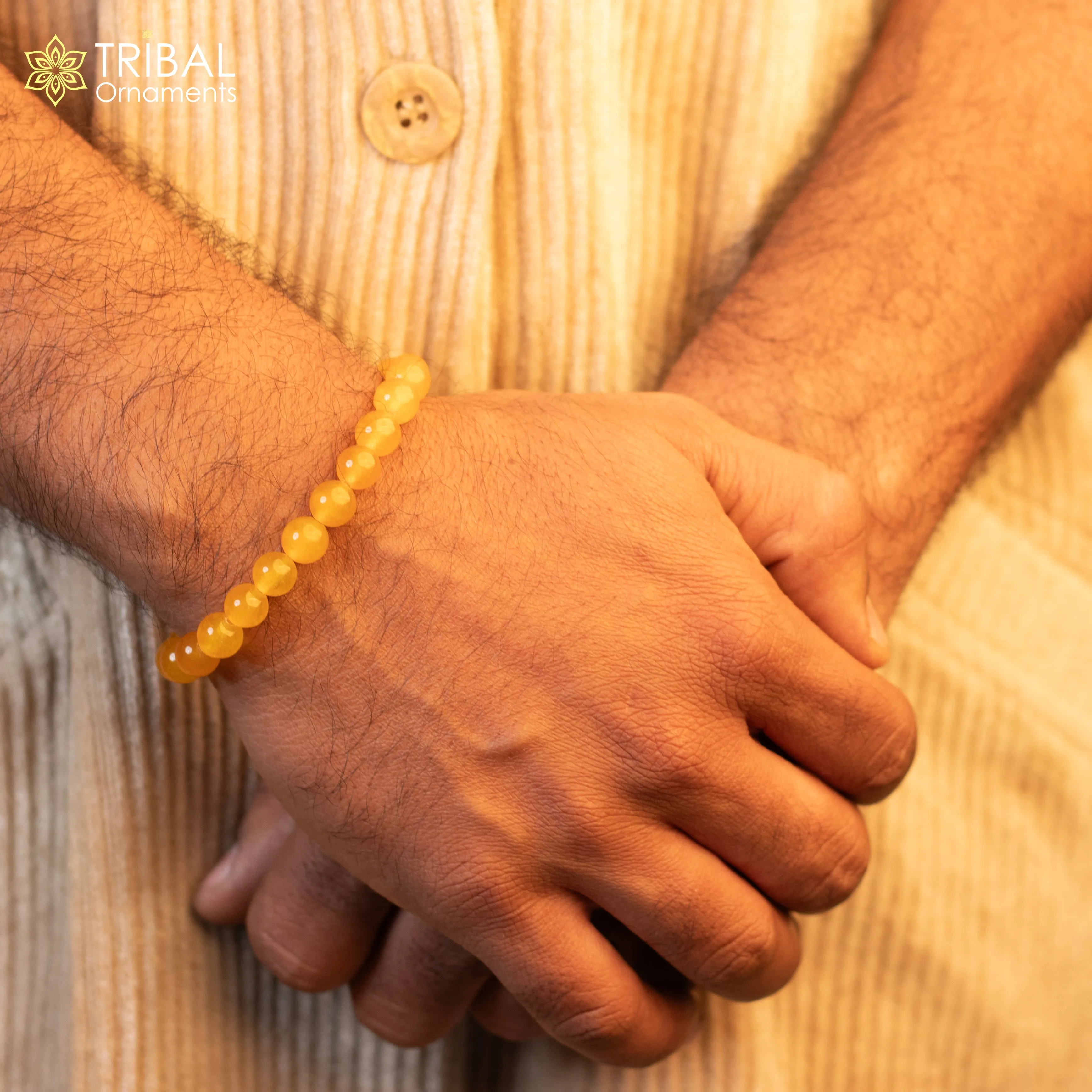8 MM citrine natural stone beaded handmade bracelet, customized unisex Jewelry, stnbr130
