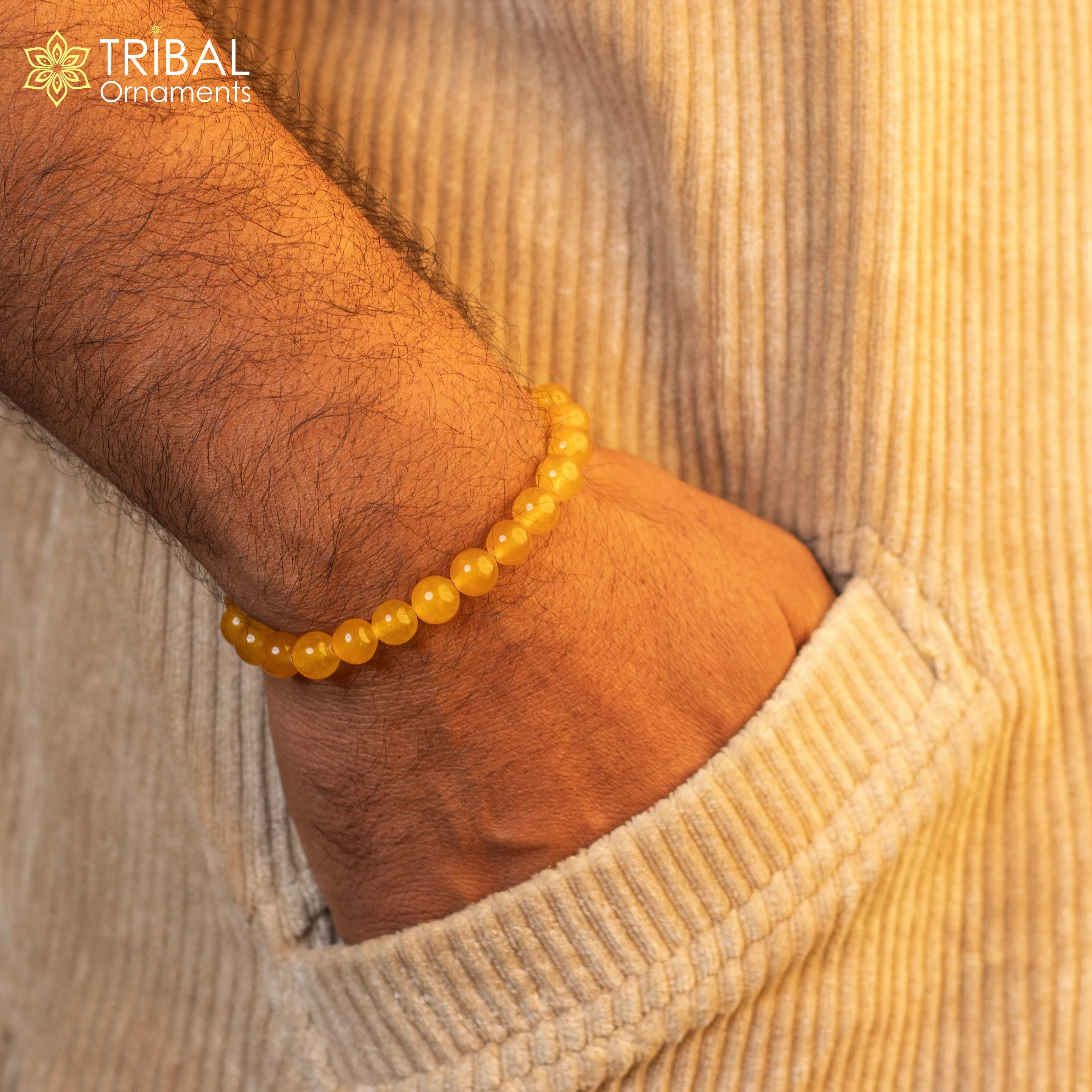 8 MM citrine natural stone beaded handmade bracelet, customized unisex Jewelry, stnbr130