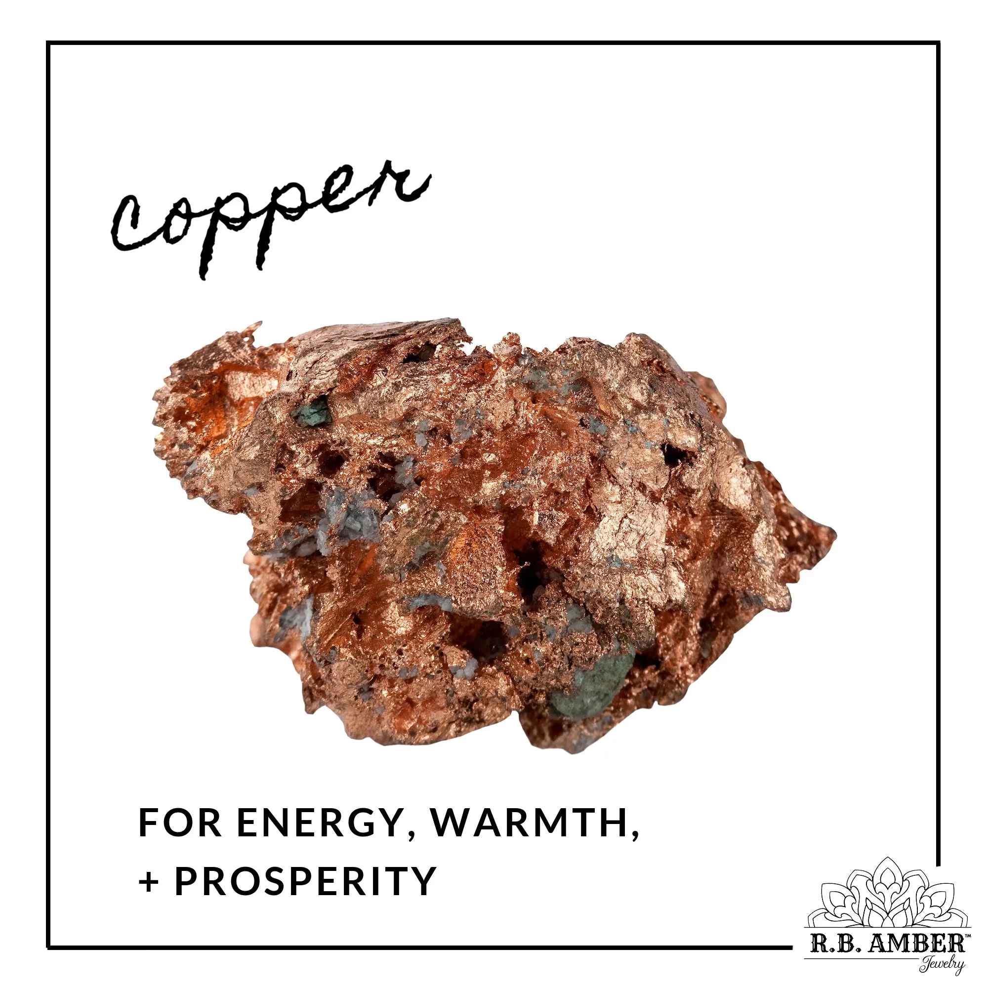 Adults | Pure Copper   Raw Cognac Amber Necklace