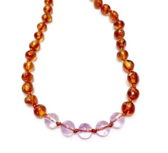 Amber   Amethyst Necklace