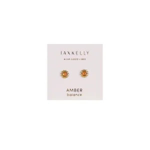 Amber Sun Stud Earrings