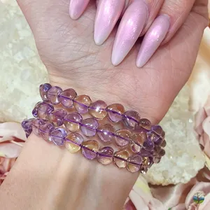 Ametrine Heart Bracelet (AAA Grade) for Action & Empowerment to Pursue Your Dreams