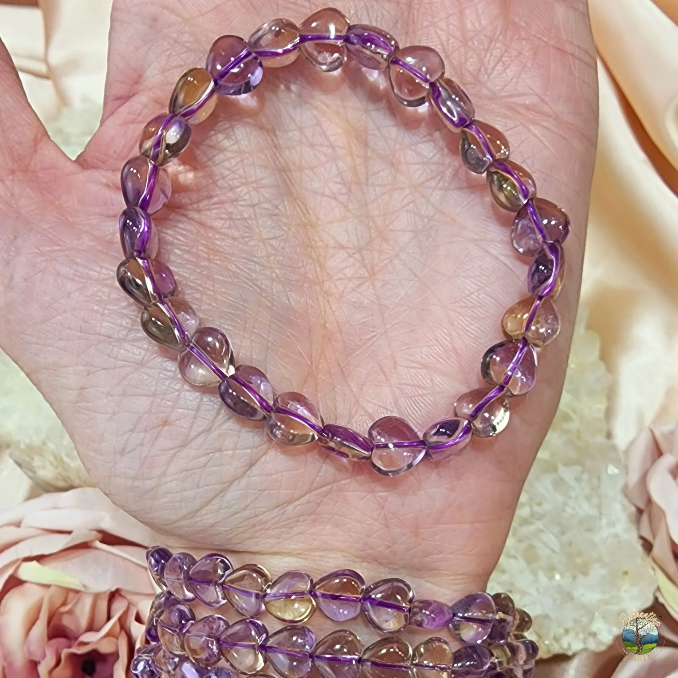 Ametrine Heart Bracelet (AAA Grade) for Action & Empowerment to Pursue Your Dreams