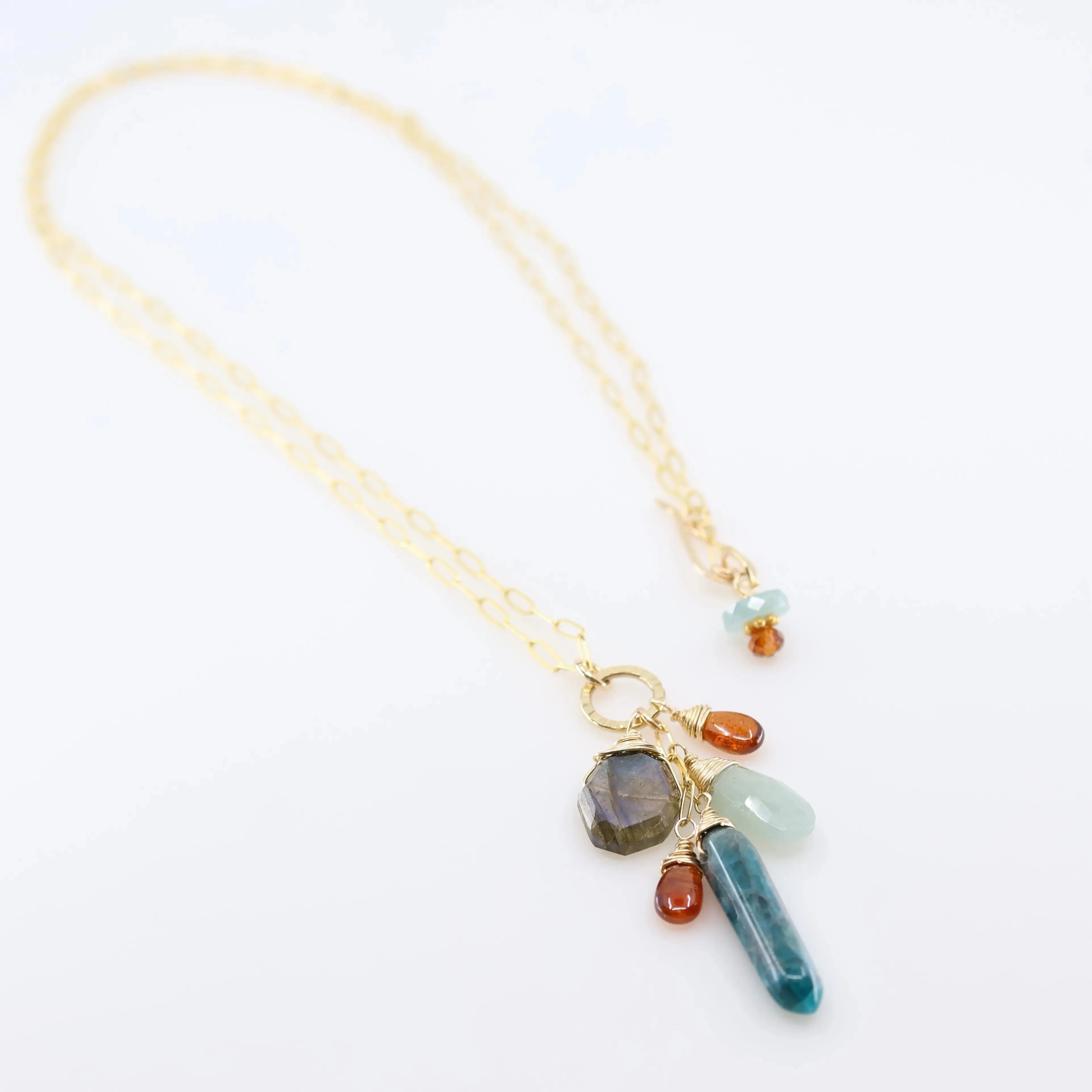 Apatite Point Gemstone Cascade Necklace