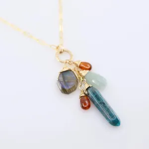 Apatite Point Gemstone Cascade Necklace