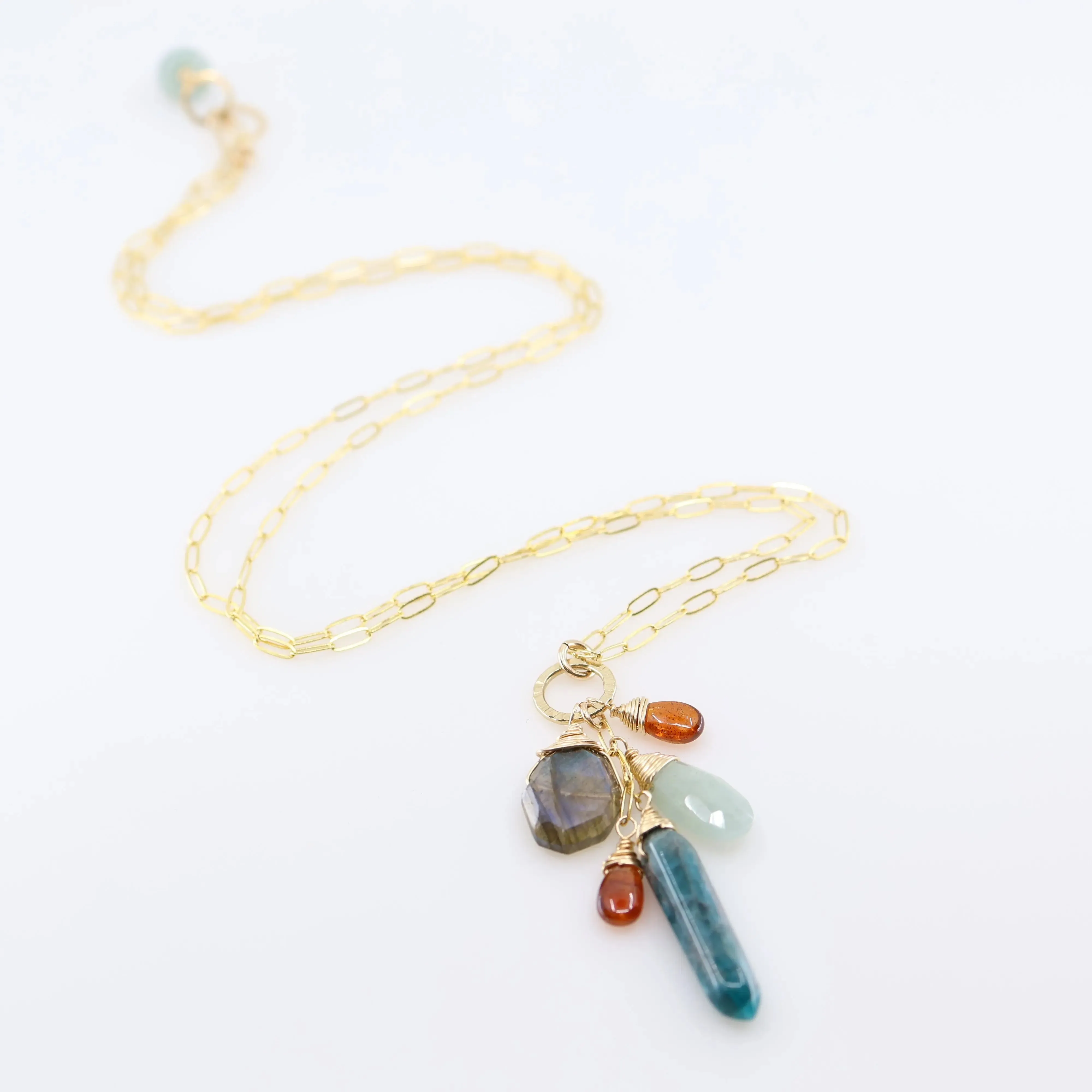 Apatite Point Gemstone Cascade Necklace