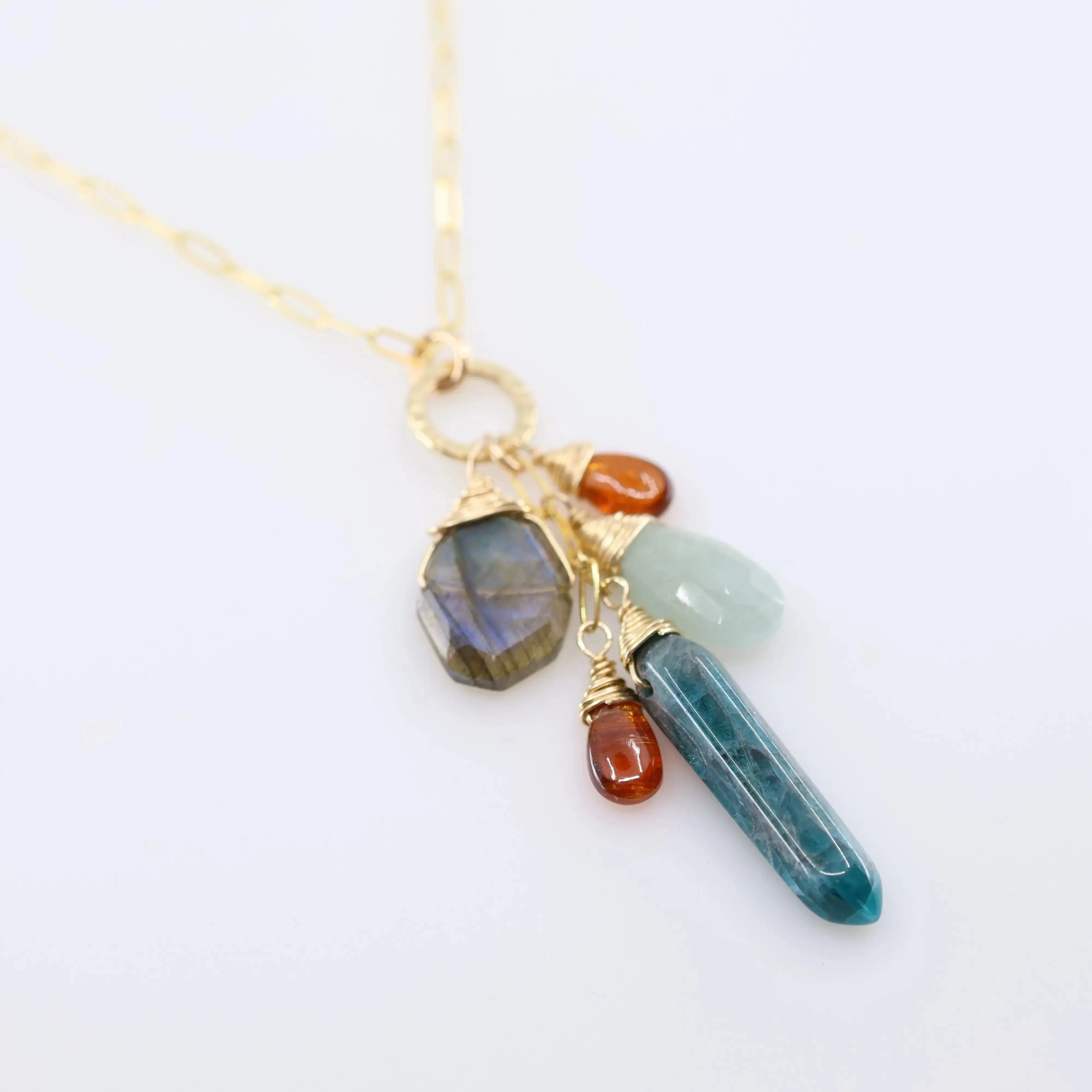 Apatite Point Gemstone Cascade Necklace