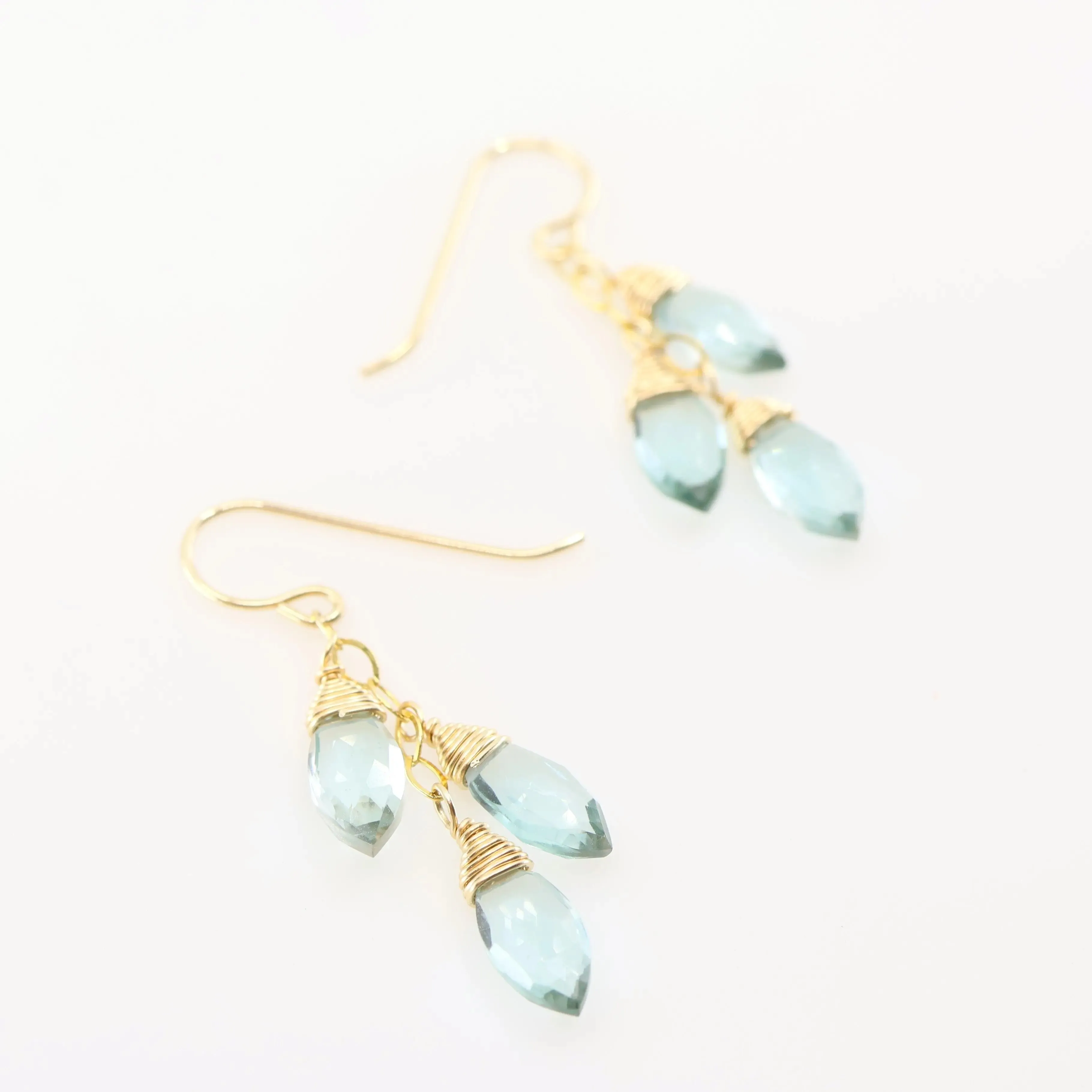 Aquamarine Triple Drop Earrings