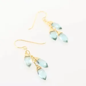 Aquamarine Triple Drop Earrings