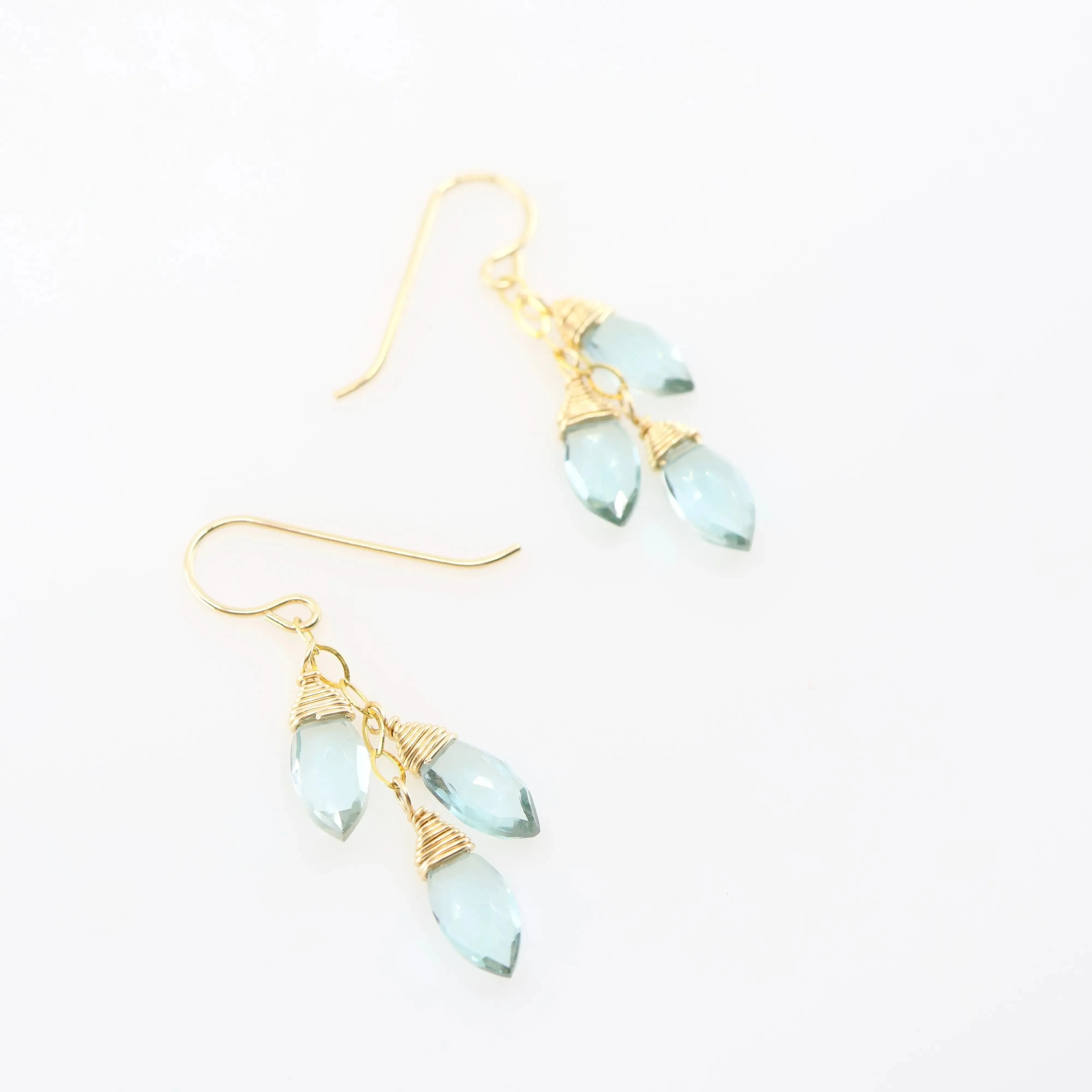 Aquamarine Triple Drop Earrings