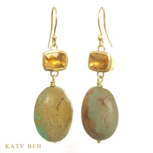 Citrine and Turquoise Earrings