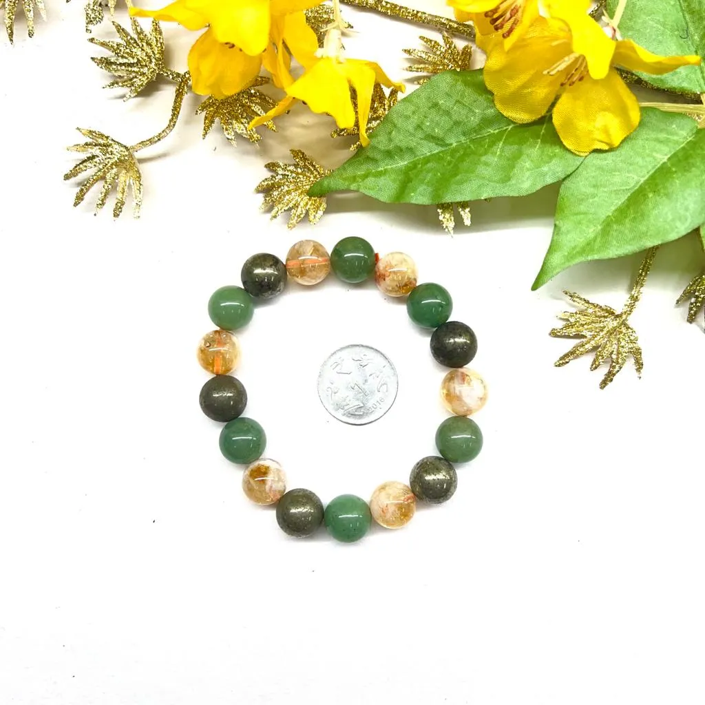 Citrine Pyrite & Green Aventurine Bracelet Alternate beads (Luck and Abundance)