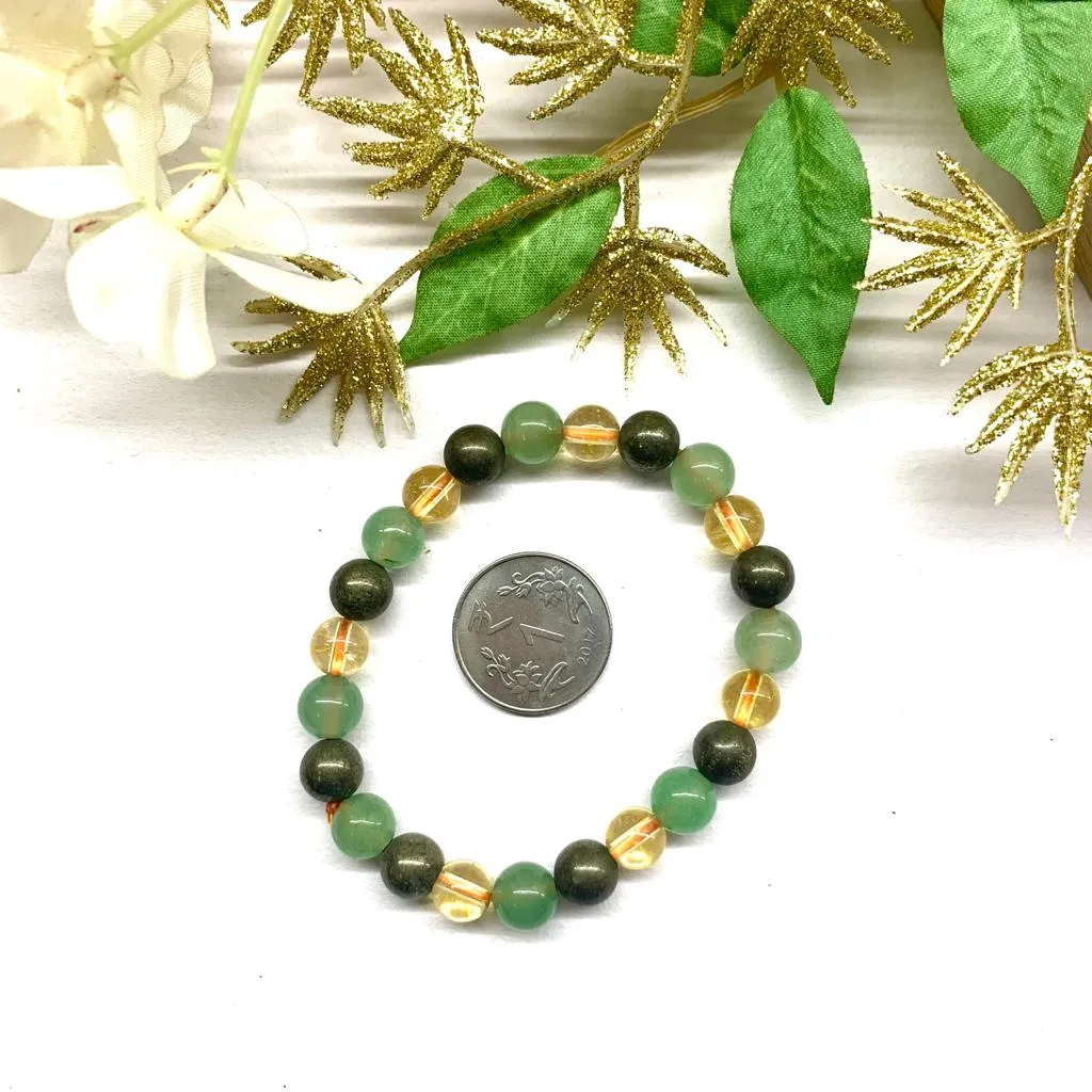 Citrine Pyrite & Green Aventurine Bracelet Alternate beads (Luck and Abundance)