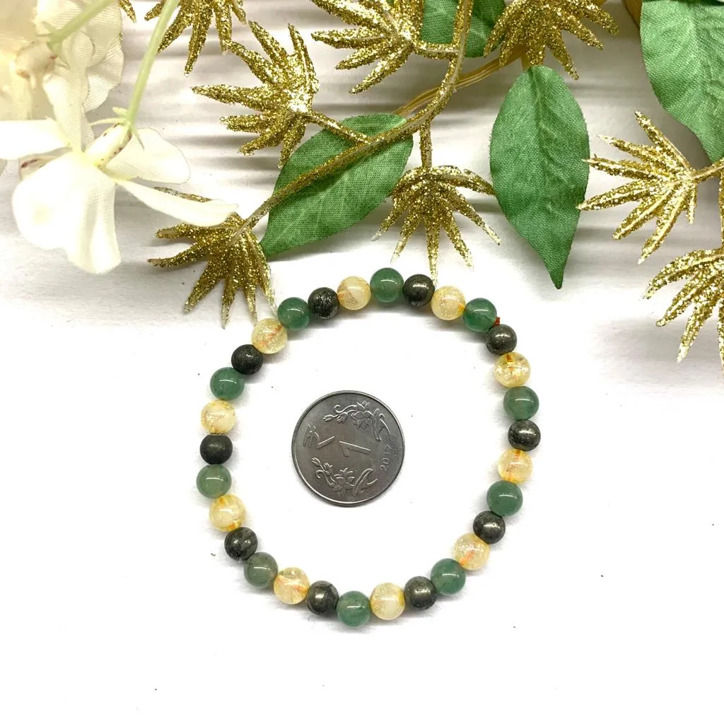 Citrine Pyrite & Green Aventurine Bracelet Alternate beads (Luck and Abundance)