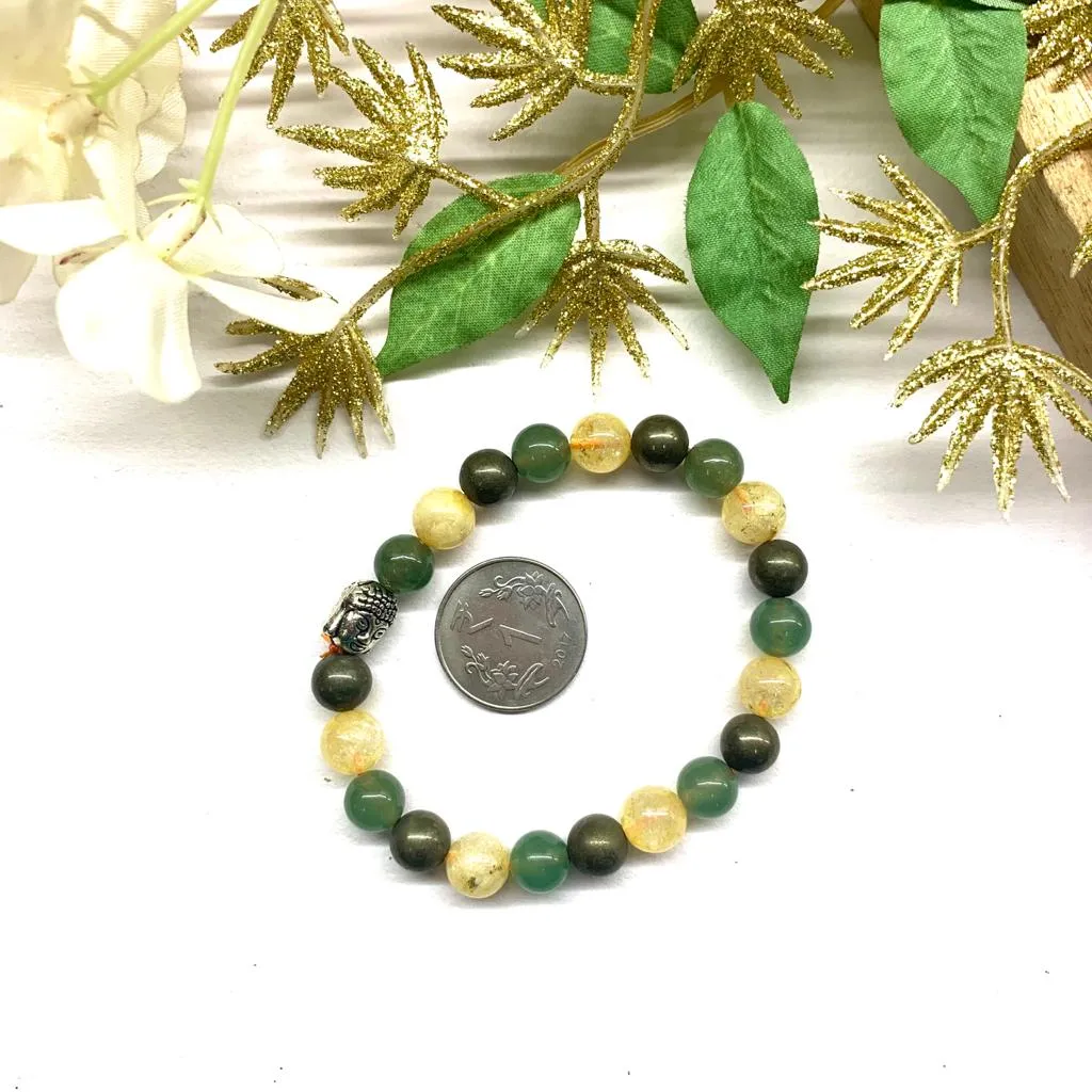 Citrine Pyrite & Green Aventurine Bracelet Alternate beads (Luck and Abundance)