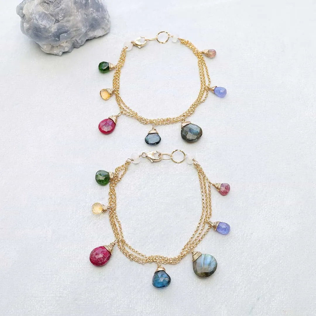 Dauphiné - Topaz Multi-Gemstone Gold Bracelet