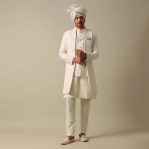 Exquisite White Sherwani Set