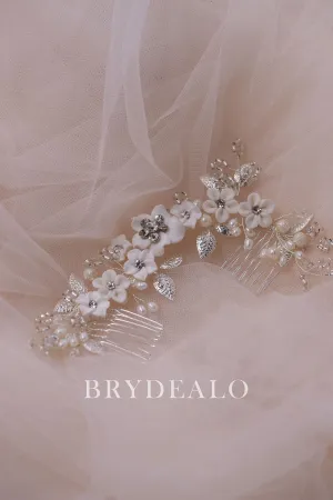 Fashionable Exquisite Flower Rhinestone Bridal Hair Comb