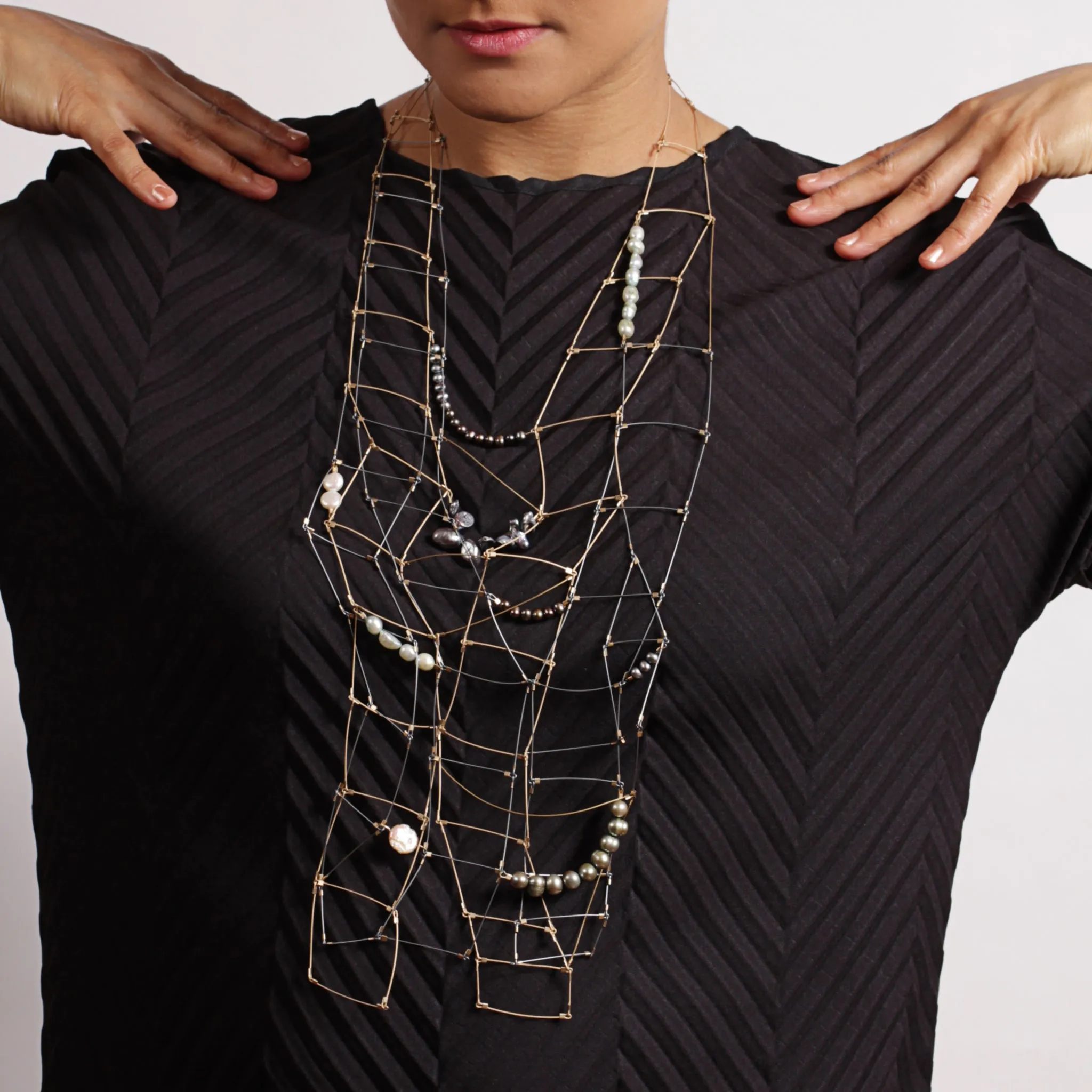 Gamut: Multi Ladder Necklace with Stones