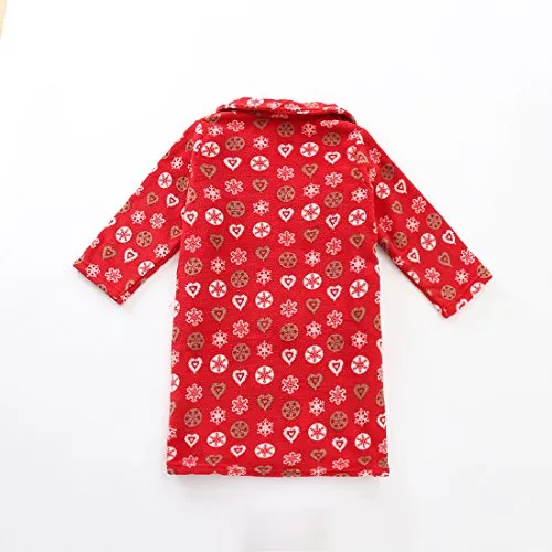 Girl Long Sleeve Red With Print Coral Fleece Robe Shawl