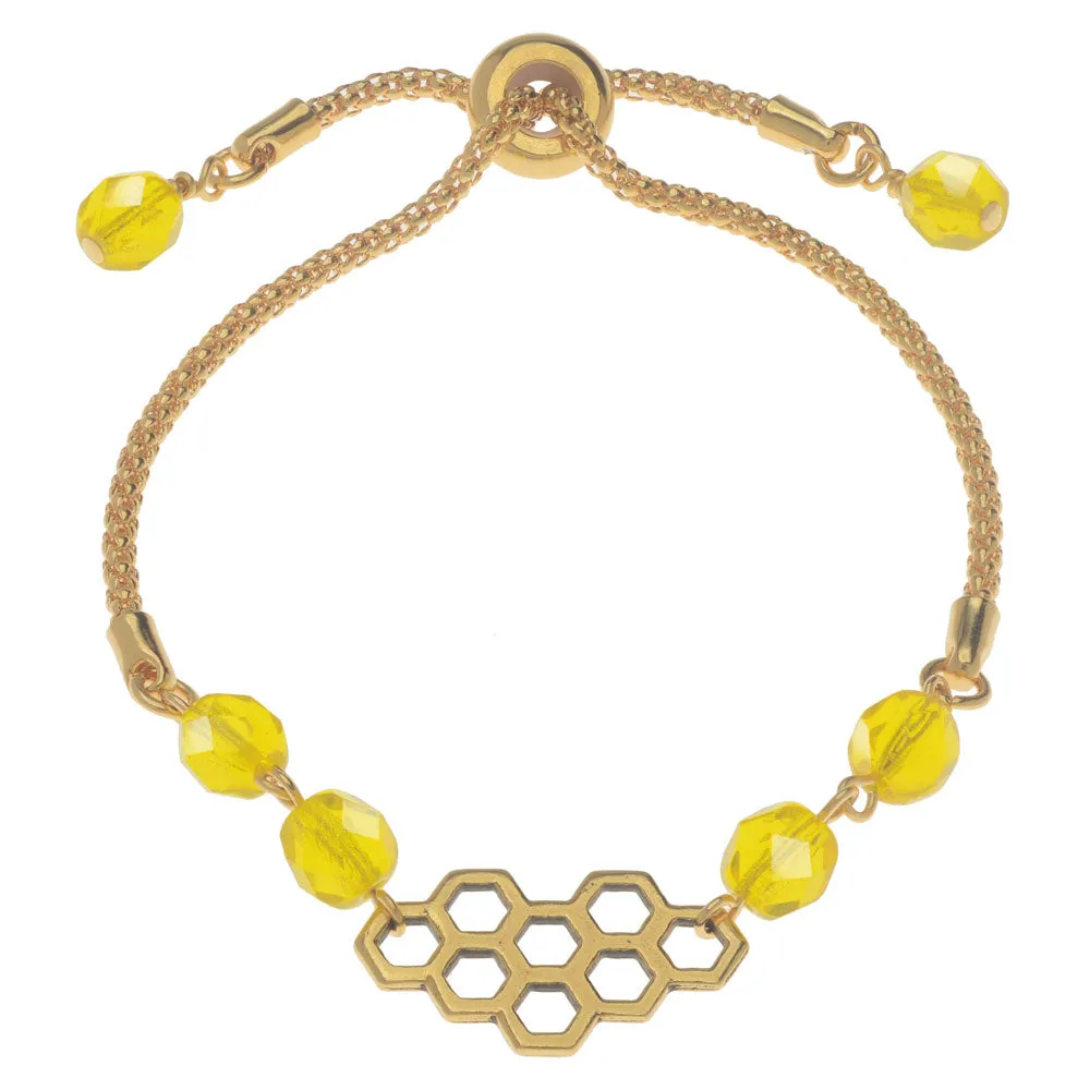 Golden Honeycomb Adjustable Bracelet