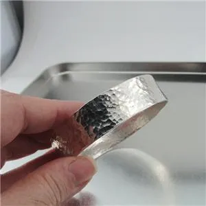 Hadar Designers Israel Handmade Artistic 925 Silver Hammered Bangle Bracelet (vY