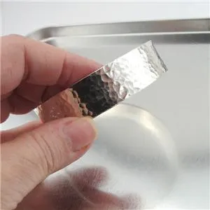 Hadar Designers Israel Handmade Artistic 925 Silver Hammered Bangle Bracelet (vY