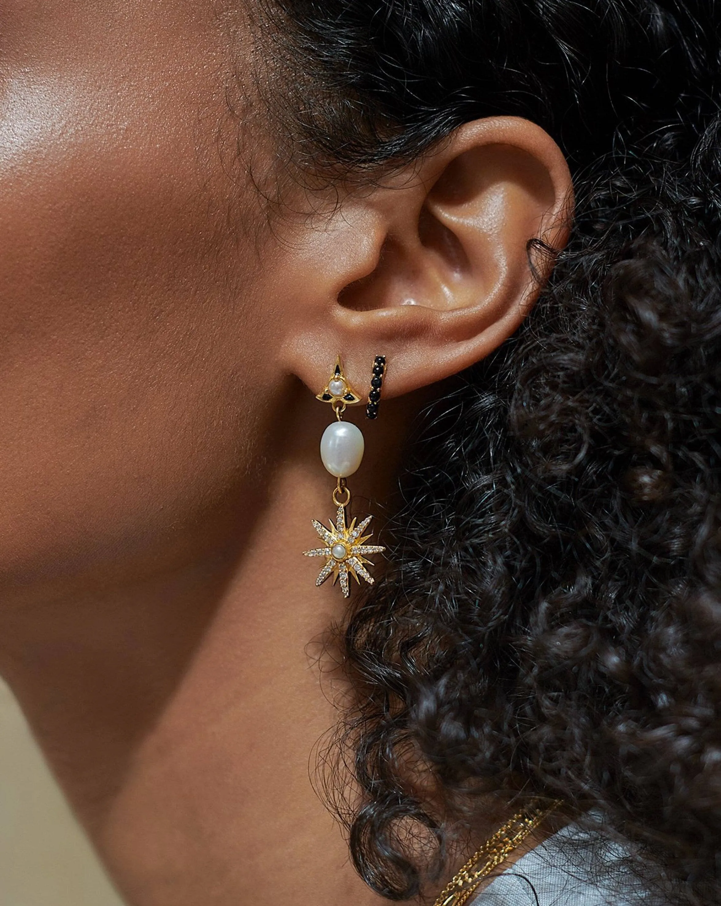 Harris Reed Moonlight Pearl Drop Earrings | 18k Gold Plated/Pearl