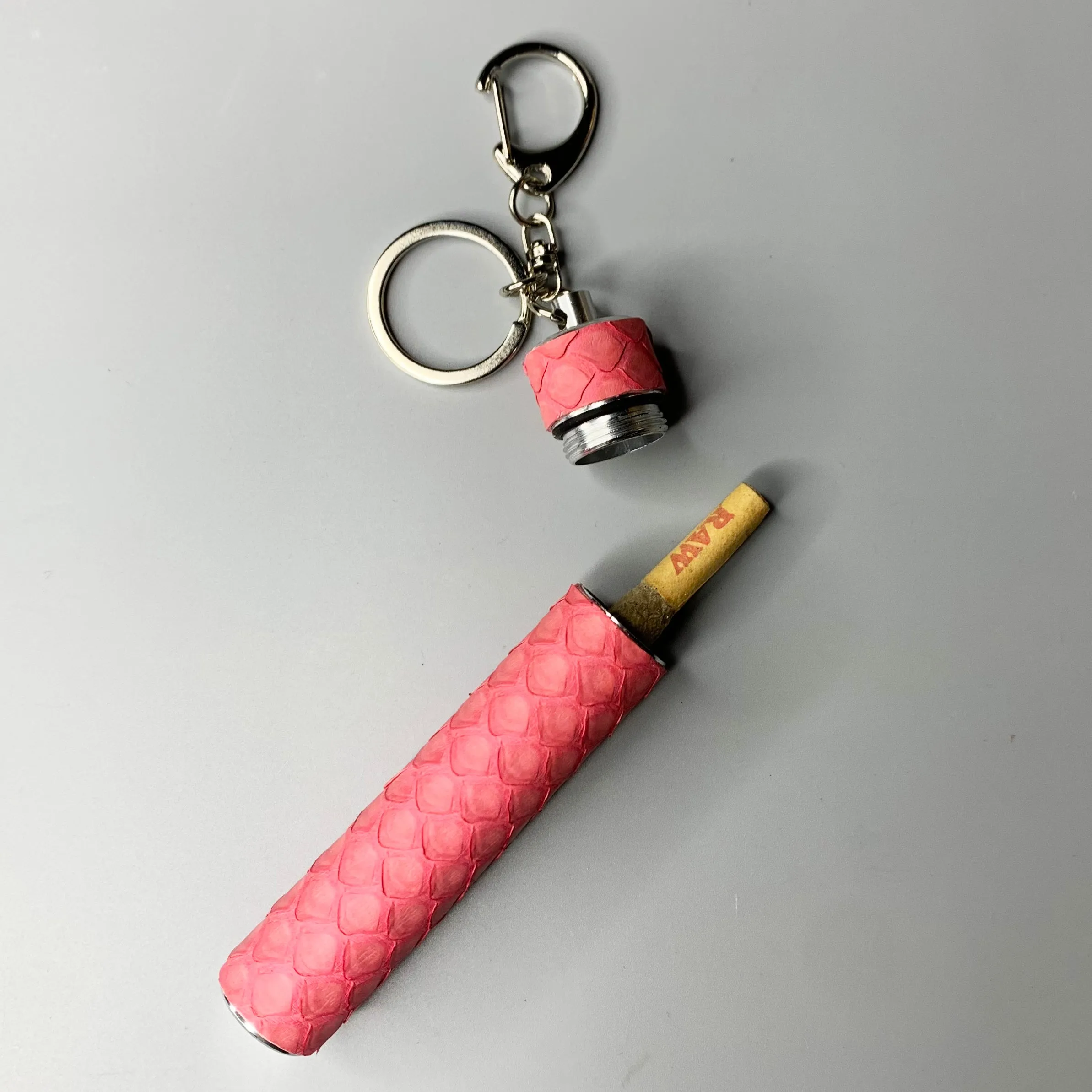 J Travel Key Charm in Pink Python