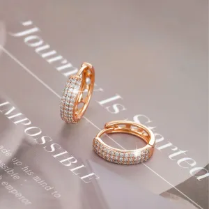 Jewelry plated 18K gold micro-encrusted zirconium earrings for women
