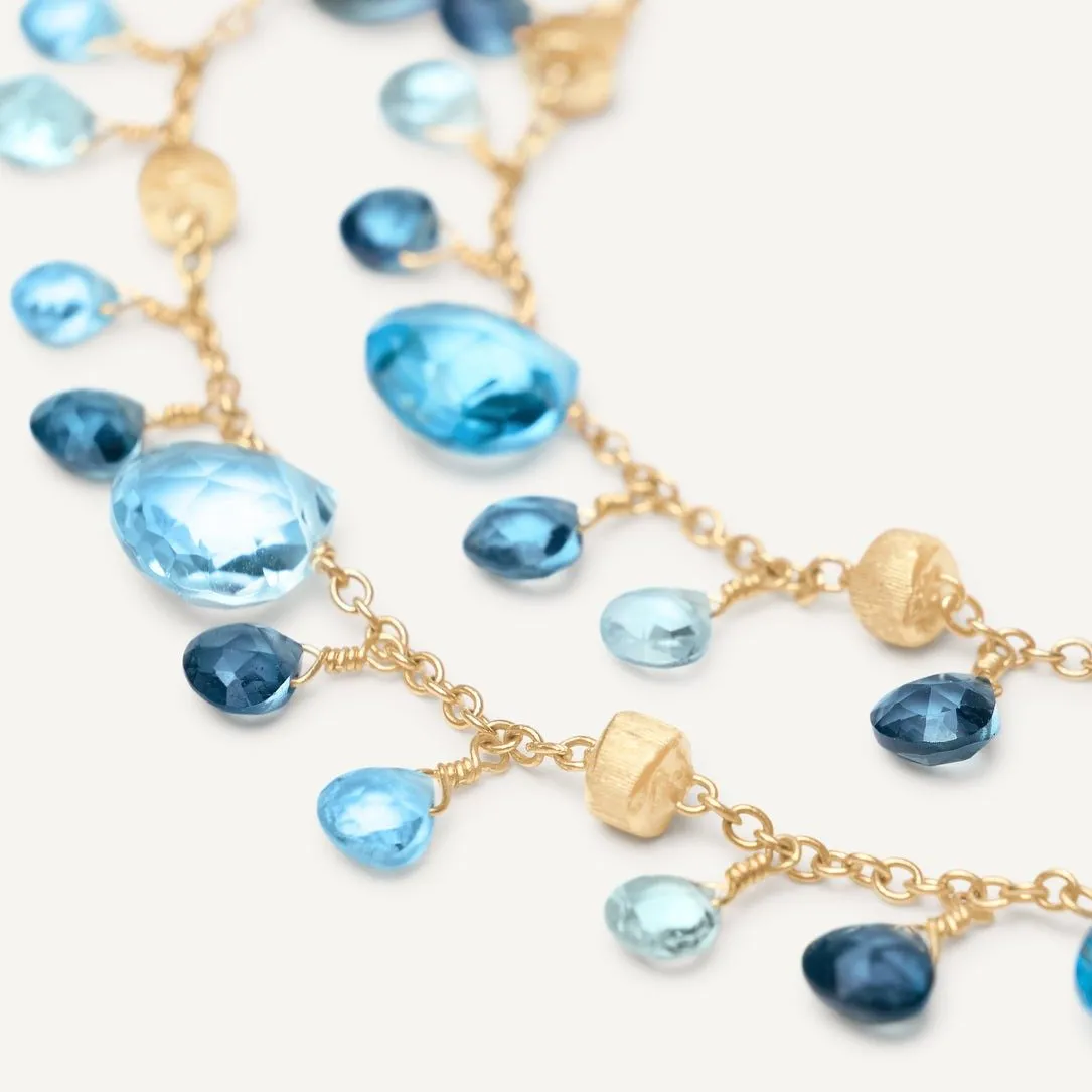 Marco Bicego Paradise 18k Gold Blue Topaz Double-Strand Gemstone Bracelet