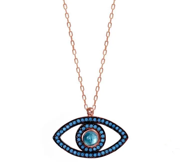 MARINA EVIL EYE ROSE GOLD NECKLACE