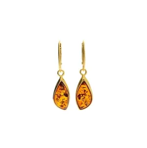 MILENA Drop Earrings Gold Plated Baltic Amber