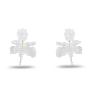 Mother of a Pearl Sparkle Small Paper Lily Earrings