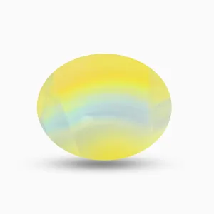 Natural Iris Agate Stone Oval in Rainbow Yellow Color