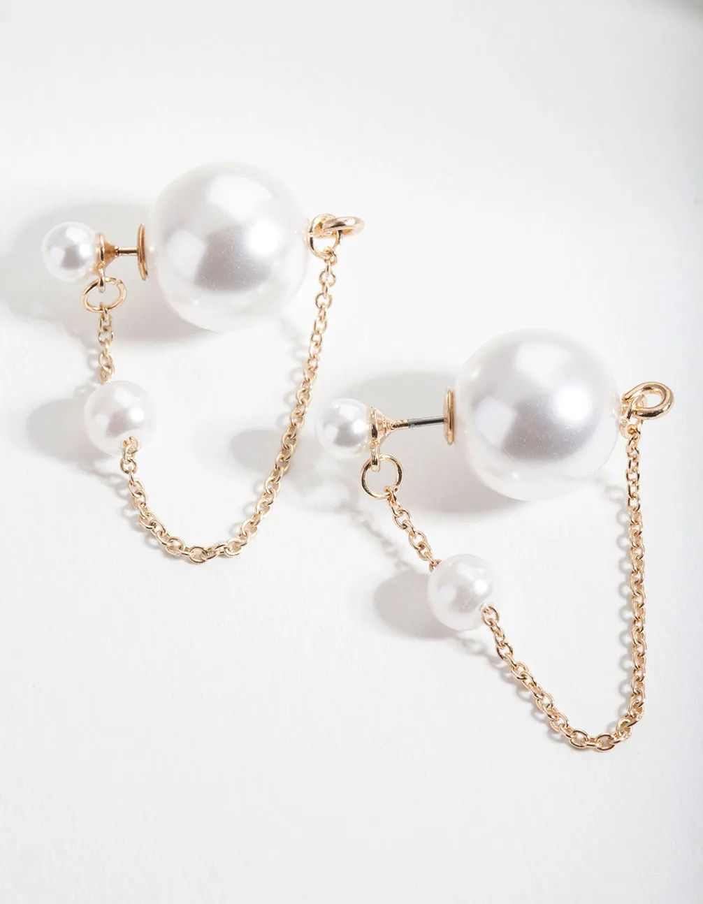 Pearl Front & Back Stud Earrings