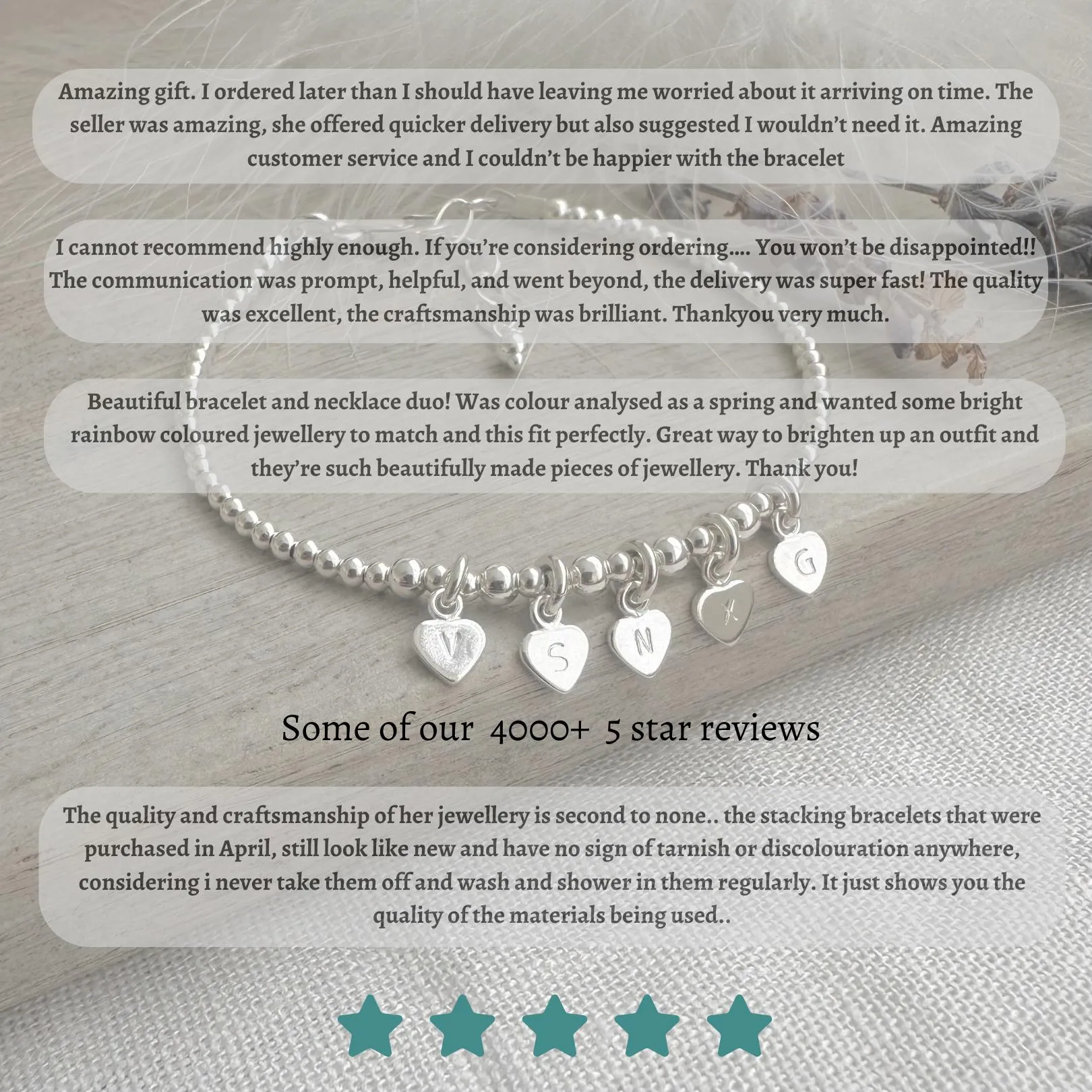 Personalised Citrine Bracelet Set, November Birthstone Jewellery