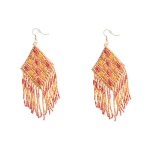 Shield in Flight Beaded Earrings  In Multicolor