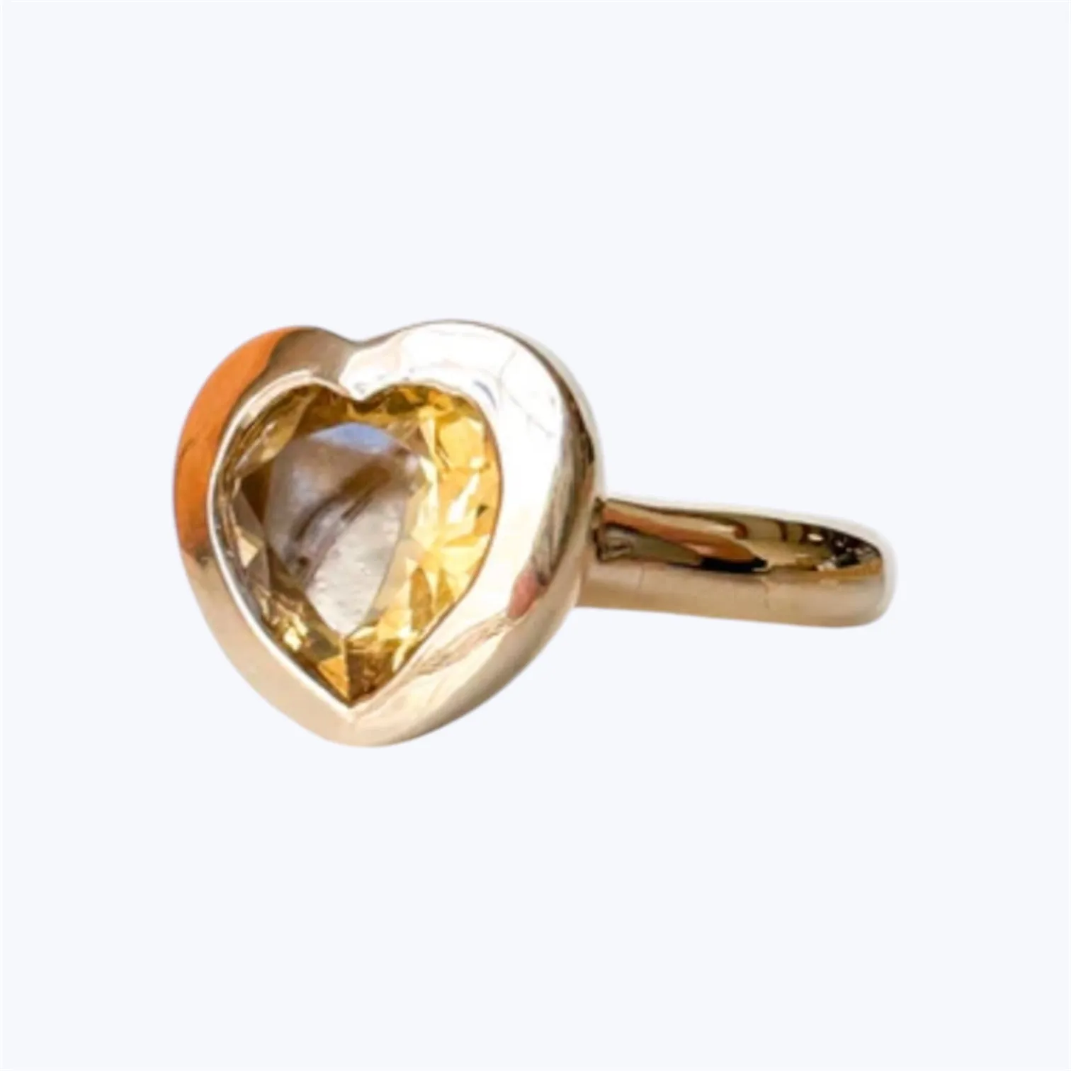 Small Bronze Heart Ring with Citrine