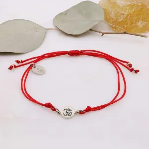 Sterling Silver Om Cord Bracelet