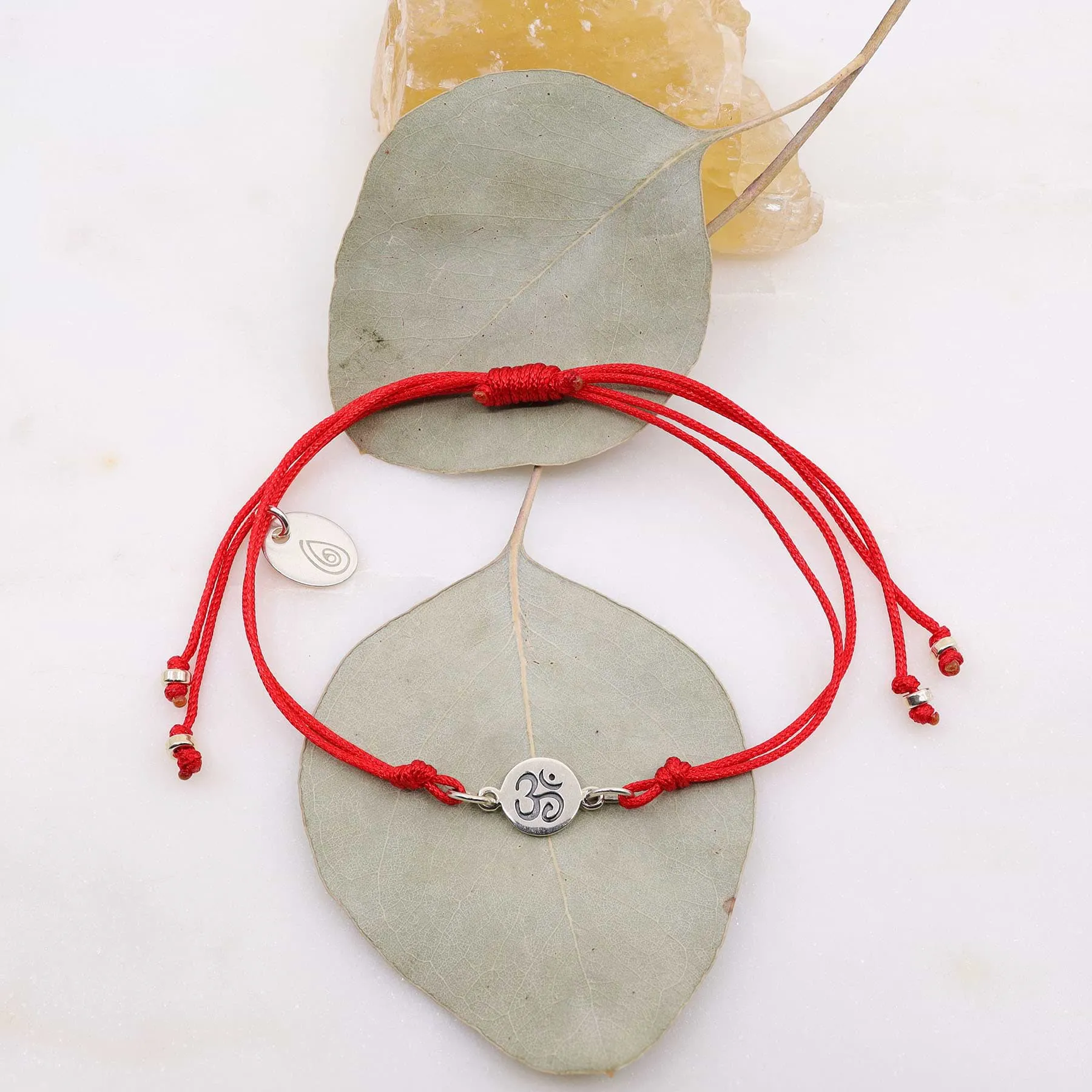 Sterling Silver Om Cord Bracelet