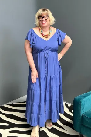 'THEA' Maxi Dress - Cornflour Blue