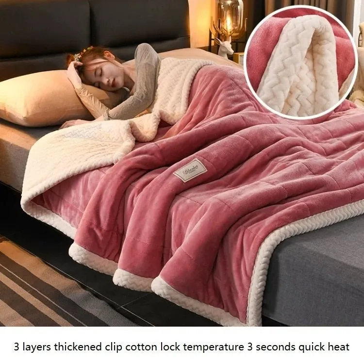 Thickened Lamb Coral Velvet Quilt