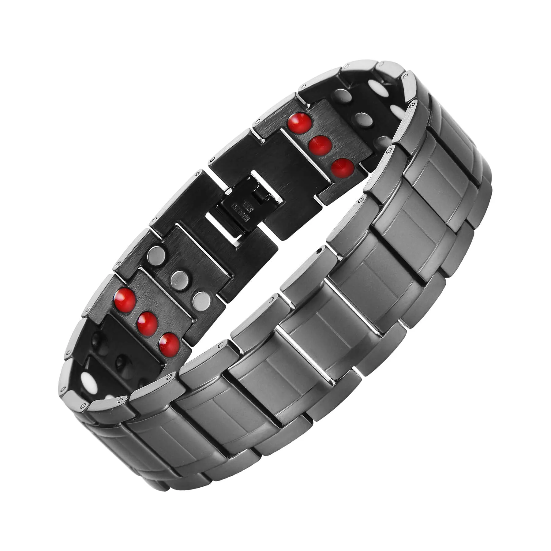 Titanium Extra Wide And Long Black Magnetic Bracelet